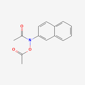 molecular formula C14H13NO3 B11866699 Hydroxylamine, N,O-diacetyl-N-(2-naphthyl)- CAS No. 38105-26-9
