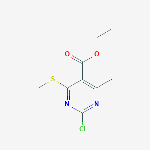 molecular formula C9H11ClN2O2S B11866747 Ethyl 2-chloro-4-methyl-6-(methylthio)pyrimidine-5-carboxylate 