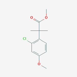molecular formula C12H15ClO3 B11866808 Methyl 2-(2-chloro-4-methoxyphenyl)-2-methylpropanoate 