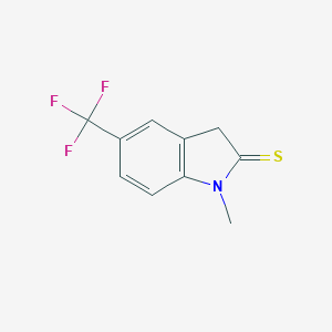 molecular formula C10H8F3NS B118670 1-Methyl-5-(trifluoromethyl)indoline-2-thione CAS No. 156136-69-5