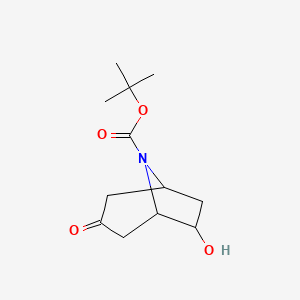 molecular formula C12H19NO4 B11867065 Tert-butyl 6-hydroxy-3-oxo-8-azabicyclo[3.2.1]octane-8-carboxylate 