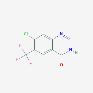molecular formula C9H4ClF3N2O B11867096 7-Chloro-6-(trifluoromethyl)quinazolin-4(3H)-one 