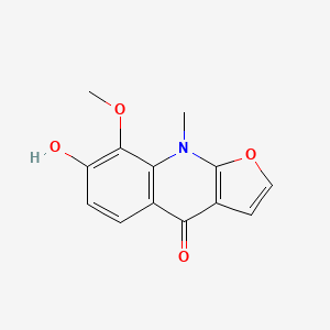 molecular formula C13H11NO4 B11867111 7-Hydroxy-8-methoxy-9-methylfuro[2,3-b]quinolin-4(9H)-one CAS No. 5876-28-8