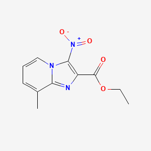 molecular formula C11H11N3O4 B11867232 Ethyl 8-methyl-3-nitroimidazo[1,2-a]pyridine-2-carboxylate CAS No. 67625-34-7