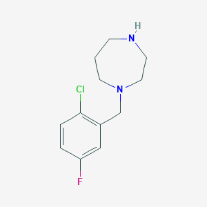 molecular formula C12H16ClFN2 B11867235 1-(2-Chloro-5-fluorobenzyl)-1,4-diazepane 