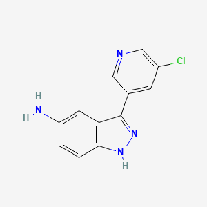 molecular formula C12H9ClN4 B11867237 3-(5-chloropyridin-3-yl)-1H-indazol-5-amine CAS No. 1356088-15-7