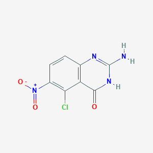 molecular formula C8H5ClN4O3 B11867260 2-amino-5-chloro-6-nitroquinazolin-4(3H)-one 