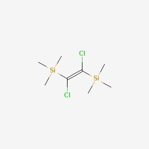 molecular formula C8H18Cl2Si2 B11867381 Silane, (1,2-dichloro-1,2-ethanediyl)bis(trimethyl-, (E)- CAS No. 65411-94-1