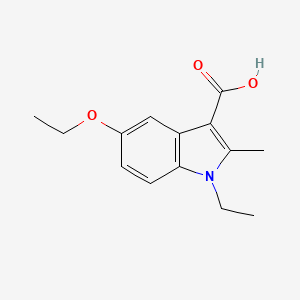 molecular formula C14H17NO3 B11867407 5-Ethoxy-1-ethyl-2-methyl-1H-indole-3-carboxylic acid 