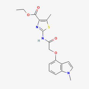molecular formula C18H19N3O4S B1186749 ethyl 5-methyl-2-({[(1-methyl-1H-indol-4-yl)oxy]acetyl}amino)-1,3-thiazole-4-carboxylate 