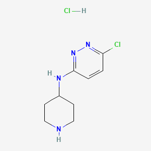 molecular formula C9H14Cl2N4 B11867507 (6-Chloro-pyridazin-3-yl)-piperidin-4-yl-amine hydrochloride CAS No. 1185312-21-3