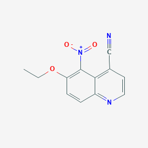molecular formula C12H9N3O3 B11867584 6-Ethoxy-5-nitroquinoline-4-carbonitrile CAS No. 54524-96-8