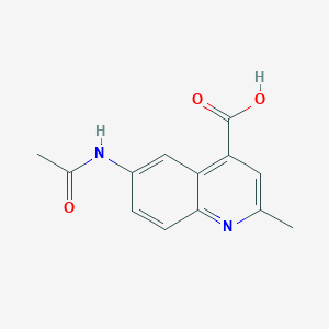 molecular formula C13H12N2O3 B11867619 6-Acetamido-2-methylquinoline-4-carboxylic acid 