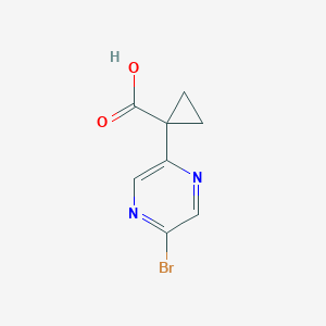 molecular formula C8H7BrN2O2 B11867648 1-(5-Bromopyrazin-2-YL)cyclopropanecarboxylic acid CAS No. 1447606-64-5