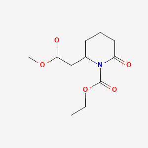molecular formula C11H17NO5 B11867807 Ethyl 2-(2-methoxy-2-oxoethyl)-6-oxopiperidine-1-carboxylate 