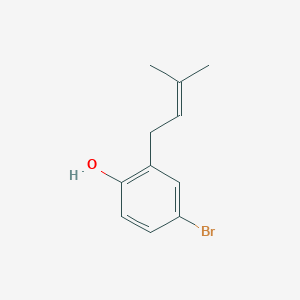molecular formula C11H13BrO B118679 4-Bromo-2-(3-methylbut-2-en-1-yl)phenol CAS No. 151071-00-0
