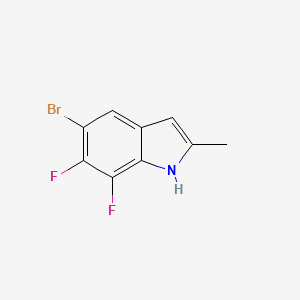 molecular formula C9H6BrF2N B11867934 5-Bromo-6,7-difluoro-2-methyl-1H-indole 
