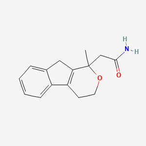 molecular formula C15H17NO2 B11867983 2-(1-Methyl-1,3,4,9-tetrahydroindeno[2,1-c]pyran-1-yl)acetamide CAS No. 52001-29-3