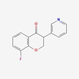 molecular formula C14H10FNO2 B11868103 8-Fluoro-3-(pyridin-3-yl)chroman-4-one 