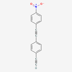 molecular formula C16H9NO2 B11868212 1-Ethynyl-4-((4-nitrophenyl)ethynyl)benzene CAS No. 183022-61-9