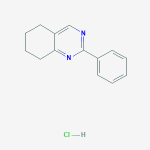 molecular formula C14H15ClN2 B11868279 2-Phenyl-5,6,7,8-tetrahydroquinazoline hydrochloride 