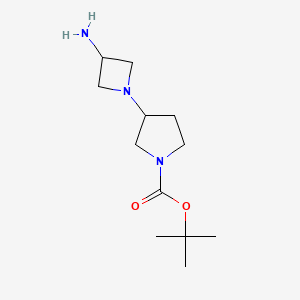 molecular formula C12H23N3O2 B11868289 Tert-butyl 3-(3-aminoazetidin-1-YL)pyrrolidine-1-carboxylate CAS No. 883547-57-7