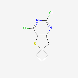 molecular formula C9H8Cl2N2S B11868290 2',4'-Dichloro-7'H-spiro[cyclobutane-1,6'-thieno[3,2-d]pyrimidine] 