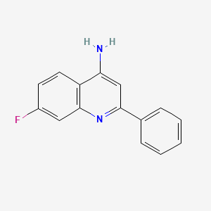 molecular formula C15H11FN2 B11868298 7-Fluoro-2-phenylquinolin-4-amine CAS No. 1189106-13-5