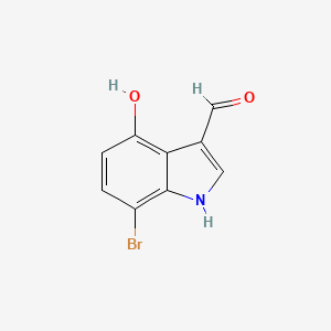 molecular formula C9H6BrNO2 B11868328 7-bromo-4-hydroxy-1H-indole-3-carbaldehyde CAS No. 404887-98-5