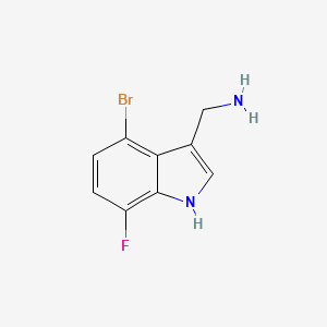 molecular formula C9H8BrFN2 B11868343 (4-Bromo-7-fluoro-1H-indol-3-yl)methanamine 
