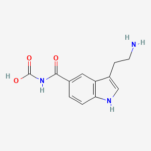 molecular formula C12H13N3O3 B11868348 [3-(2-Aminoethyl)-1H-indole-5-carbonyl]carbamic acid CAS No. 138849-15-7