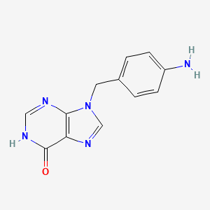 molecular formula C12H11N5O B11868359 6-Hydroxy-9-(4-aminobenzyl)purine CAS No. 75207-04-4