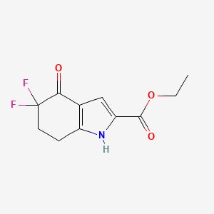 molecular formula C11H11F2NO3 B11868367 ethyl 5,5-difluoro-4-oxo-6,7-dihydro-1H-indole-2-carboxylate 