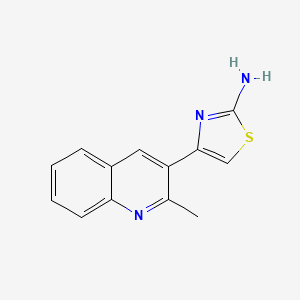 molecular formula C13H11N3S B11868515 4-(2-Methylquinolin-3-YL)thiazol-2-amine 
