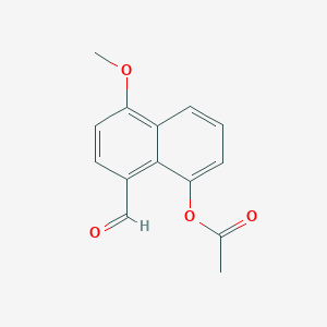 molecular formula C14H12O4 B11868540 8-Formyl-5-methoxynaphthalen-1-yl acetate CAS No. 67243-02-1