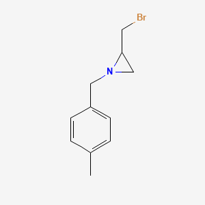molecular formula C11H14BrN B11868558 Aziridine, 2-(bromomethyl)-1-[(4-methylphenyl)methyl]- CAS No. 156697-63-1