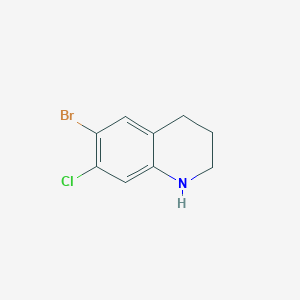 molecular formula C9H9BrClN B11868566 6-Bromo-7-chloro-1,2,3,4-tetrahydroquinoline 