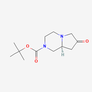 molecular formula C12H20N2O3 B11868589 tert-Butyl (8aS)-7-oxo-octahydropyrrolo[1,2-a]piperazine-2-carboxylate 