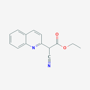 molecular formula C14H12N2O2 B11868622 Ethyl 2-cyano-2-quinolin-2-ylacetate CAS No. 22190-15-4