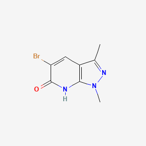 molecular formula C8H8BrN3O B11868737 5-Bromo-1,3-dimethyl-1H-pyrazolo[3,4-b]pyridin-6(7H)-one 