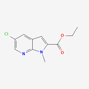 molecular formula C11H11ClN2O2 B11868777 Ethyl 5-chloro-1-methyl-1H-pyrrolo[2,3-b]pyridine-2-carboxylate 