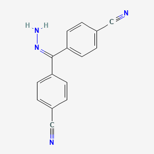 molecular formula C15H10N4 B11868840 Benzonitrile, 4,4'-carbonohydrazonoylbis-(9CI) 