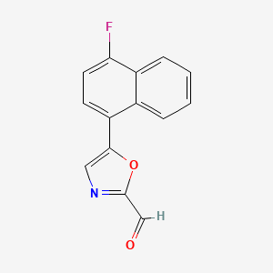 molecular formula C14H8FNO2 B11868883 5-(4-Fluoronaphthalen-1-yl)oxazole-2-carbaldehyde 