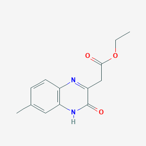 molecular formula C13H14N2O3 B11868920 Ethyl 2-(6-methyl-3-oxo-3,4-dihydroquinoxalin-2-yl)acetate CAS No. 6272-93-1
