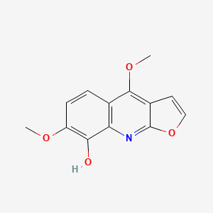 molecular formula C13H11NO4 B11868982 4,7-Dimethoxyfuro[2,3-b]quinolin-8-ol CAS No. 62580-17-0