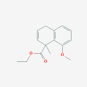 molecular formula C15H18O3 B11868986 Ethyl 8-methoxy-1-methyl-1,4-dihydronaphthalene-1-carboxylate 