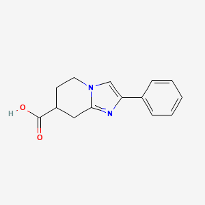 molecular formula C14H14N2O2 B11869090 2-Phenyl-5,6,7,8-tetrahydroimidazo[1,2-a]pyridine-7-carboxylic acid CAS No. 1004620-24-9