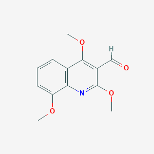 molecular formula C13H13NO4 B11869165 2,4,8-Trimethoxyquinoline-3-carbaldehyde CAS No. 55934-30-0