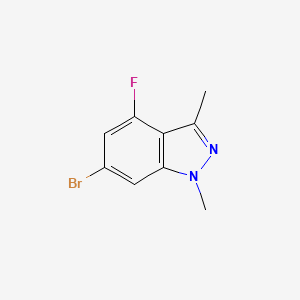 molecular formula C9H8BrFN2 B11869190 6-Bromo-4-fluoro-1,3-dimethyl-1H-indazole 