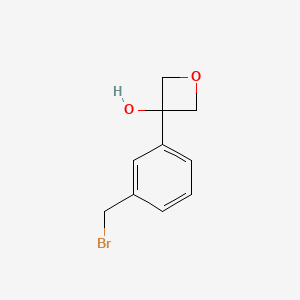 molecular formula C10H11BrO2 B11869195 3-(3-(Bromomethyl)phenyl)oxetan-3-ol 